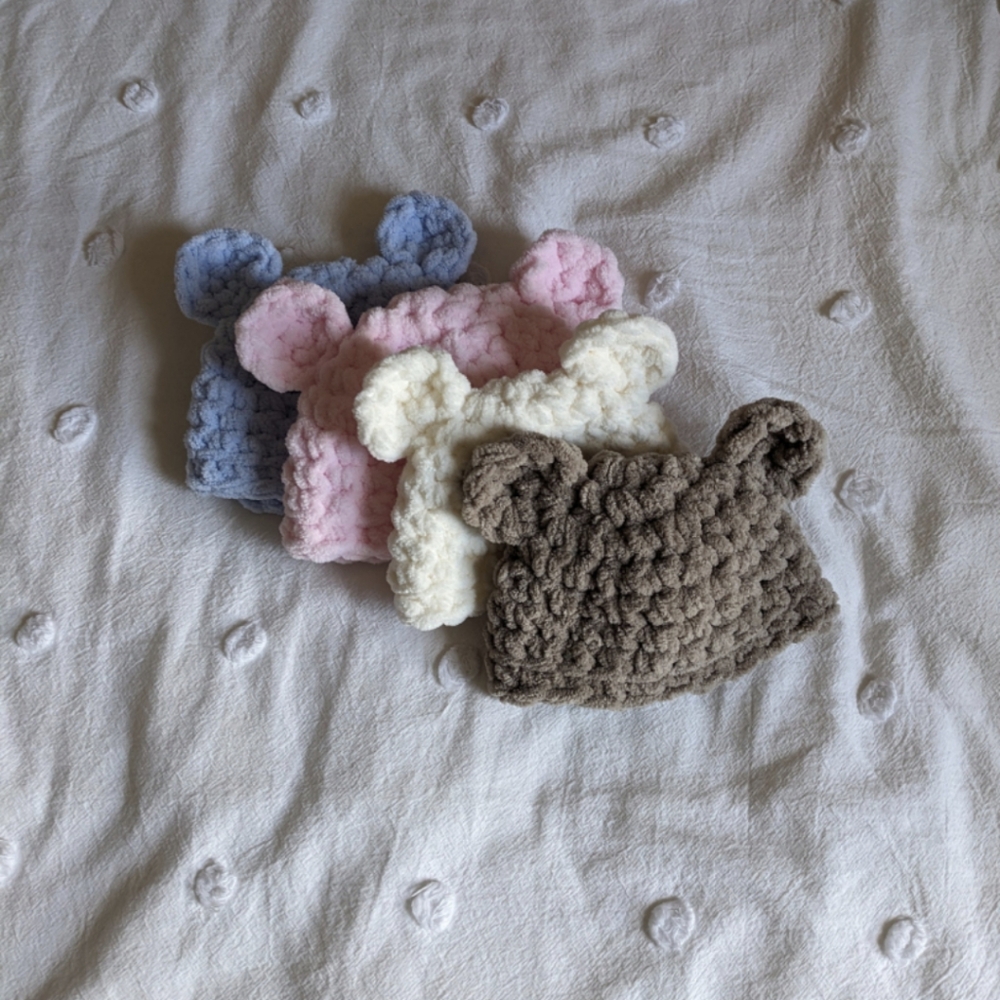 Baby Bear Crochet Hat | Baby Photoshoot | Multiple Sizes Knit Beanie | Show Gift